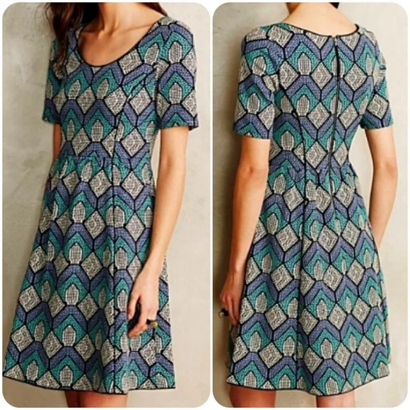 🆕Anthropologie🌷Jacquard A-Line Dress - Picture 1 of 12